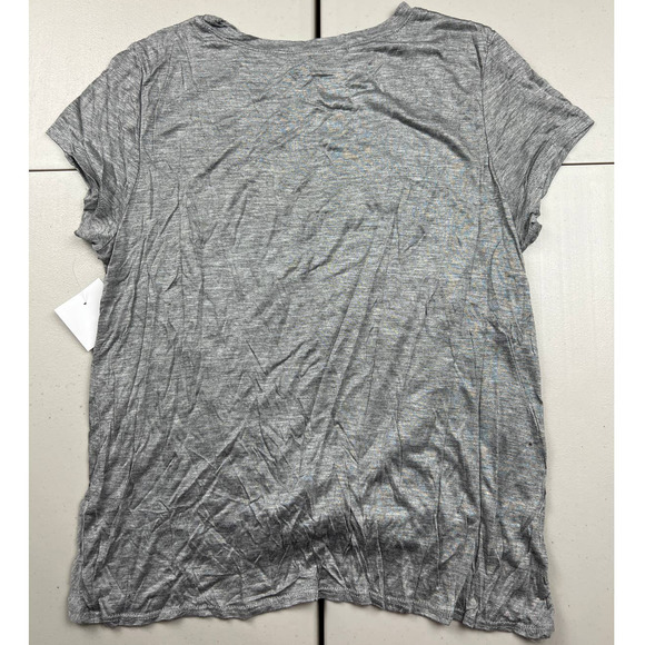 Nel + Lo Women Large Gray Run Crop Active Short Sleeve T Shirt Gym Tee Top - Picture 6 of 6